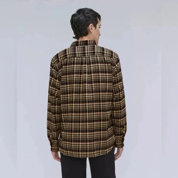 EVERLANE Men's Plaid Flannel Button Down Shirt Long Sleeve Beechwood Size L - Picture 2 of 13